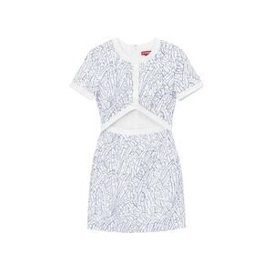 STAUD White and Blue Mini Dress
